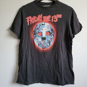 Friday the 13th Jason Hockey Mask Black Size Medium Short Sleeve Shirt